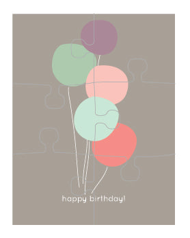 Balloons Puzzle Card (set of 6)